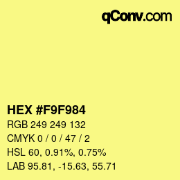Color code: HEX #F9F984 | qconv.com