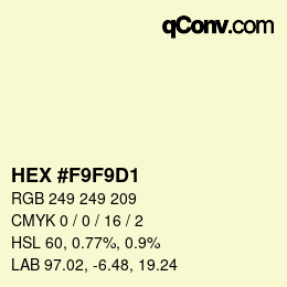 Color code: HEX #F9F9D1 | qconv.com