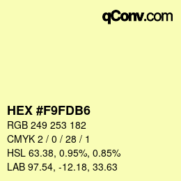 颜色代码: HEX #F9FDB6 | qconv.com