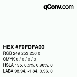 Color code: HEX #F9FDFA00 | qconv.com