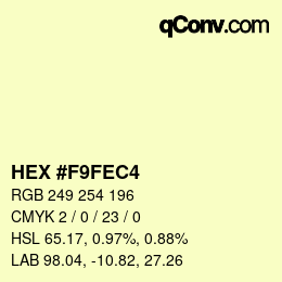 カラーコード: HEX #F9FEC4 | qconv.com