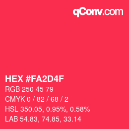 Color code: HEX #FA2D4F | qconv.com