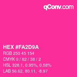 カラーコード: HEX #FA2D9A | qconv.com