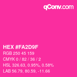 Farbcode: HEX #FA2D9F | qconv.com