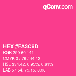 カラーコード: HEX #FA3C8D | qconv.com
