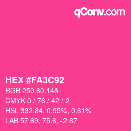 カラーコード: HEX #FA3C92 | qconv.com