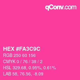 Color code: HEX #FA3C9C | qconv.com