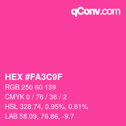 Color code: HEX #FA3C9F | qconv.com