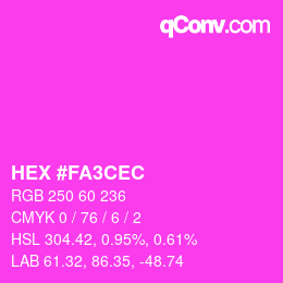 Color code: HEX #FA3CEC | qconv.com
