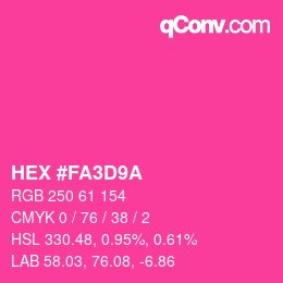 Color code: HEX #FA3D9A | qconv.com