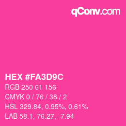Color code: HEX #FA3D9C | qconv.com
