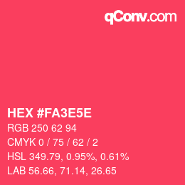 カラーコード: HEX #FA3E5E | qconv.com