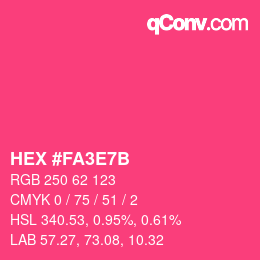Color code: HEX #FA3E7B | qconv.com