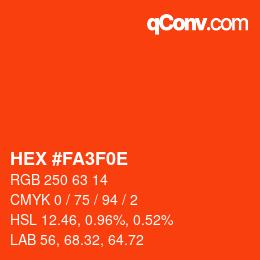 Color code: HEX #FA3F0E | qconv.com