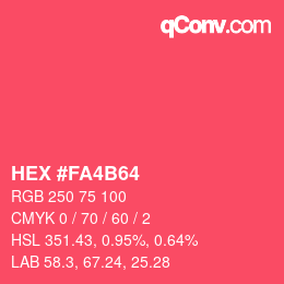 颜色代码: HEX #FA4B64 | qconv.com