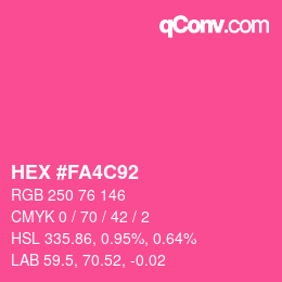 颜色代码: HEX #FA4C92 | qconv.com