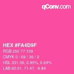 颜色代码: HEX #FA4D9F | qconv.com
