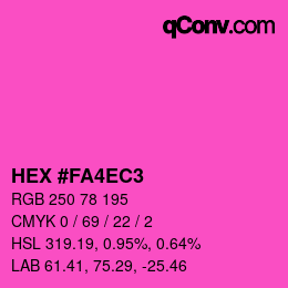 カラーコード: HEX #FA4EC3 | qconv.com