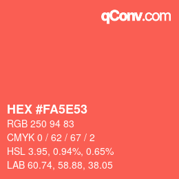 Color code: HEX #FA5E53 | qconv.com