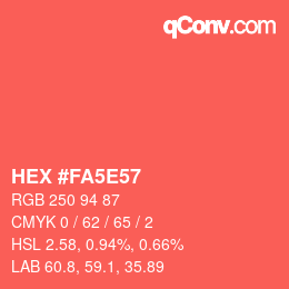 Color code: HEX #FA5E57 | qconv.com
