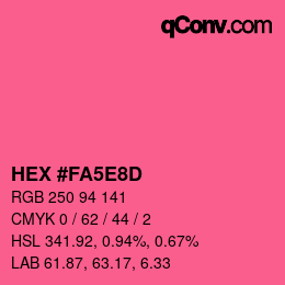 Color code: HEX #FA5E8D | qconv.com