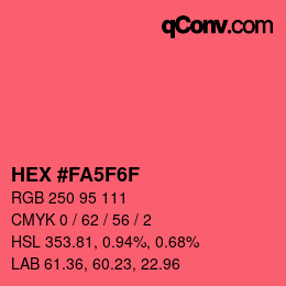Color code: HEX #FA5F6F | qconv.com