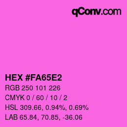 Color code: HEX #FA65E2 | qconv.com