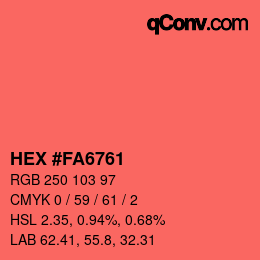 Color code: HEX #FA6761 | qconv.com