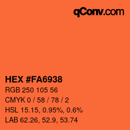 Color code: HEX #FA6938 | qconv.com