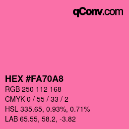 Color code: HEX #FA70A8 | qconv.com
