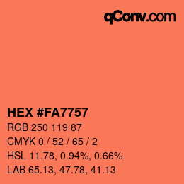 Color code: HEX #FA7757 | qconv.com