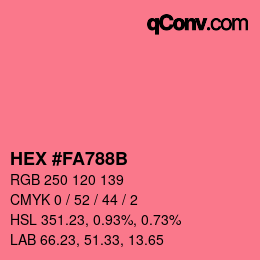 Color code: HEX #FA788B | qconv.com