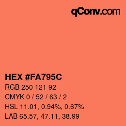 颜色代码: HEX #FA795C | qconv.com