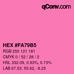Farbcode: HEX #FA79B5 | qconv.com