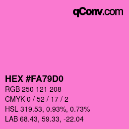 カラーコード: HEX #FA79D0 | qconv.com