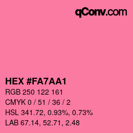 Color code: HEX #FA7AA1 | qconv.com