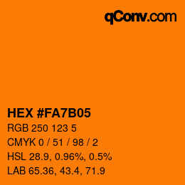 Color code: HEX #FA7B05 | qconv.com