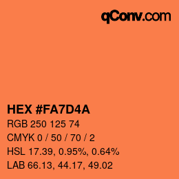 Color code: HEX #FA7D4A | qconv.com