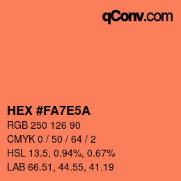 Color code: HEX #FA7E5A | qconv.com