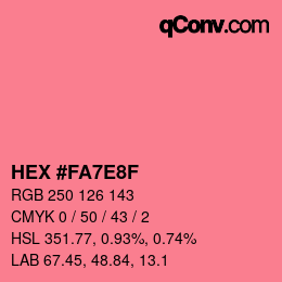 カラーコード: HEX #FA7E8F | qconv.com