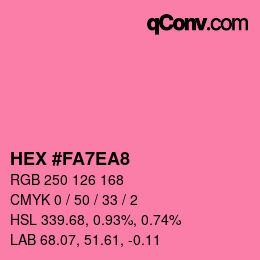 カラーコード: HEX #FA7EA8 | qconv.com