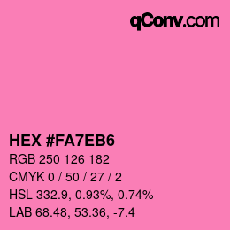 カラーコード: HEX #FA7EB6 | qconv.com