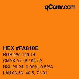 Color code: HEX #FA810E | qconv.com