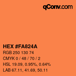 Color code: HEX #FA824A | qconv.com