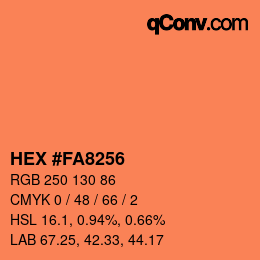 Color code: HEX #FA8256 | qconv.com