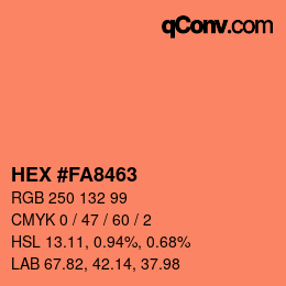 カラーコード: HEX #FA8463 | qconv.com