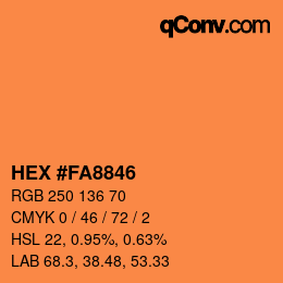 カラーコード: HEX #FA8846 | qconv.com