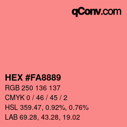 Color code: HEX #FA8889 | qconv.com