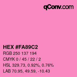 Color code: HEX #FA89C2 | qconv.com