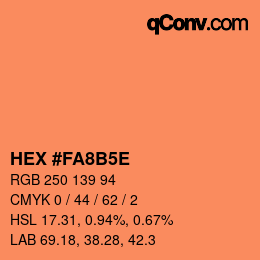 Código de color: HEX #FA8B5E | qconv.com